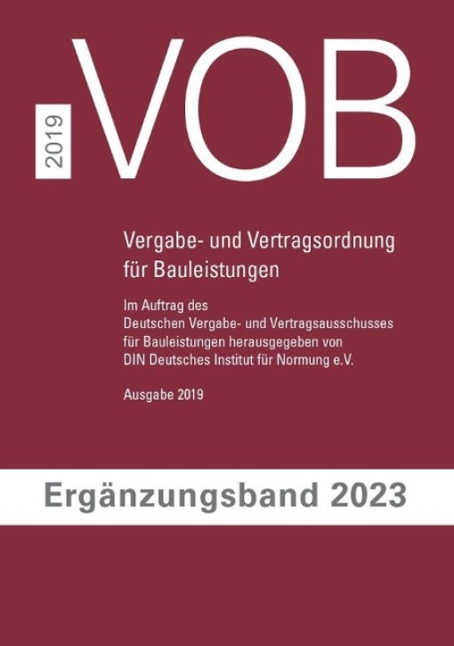 VOB 2023 - Ergänzungsband 2023 zur VOB Gesamtausgabe 2019