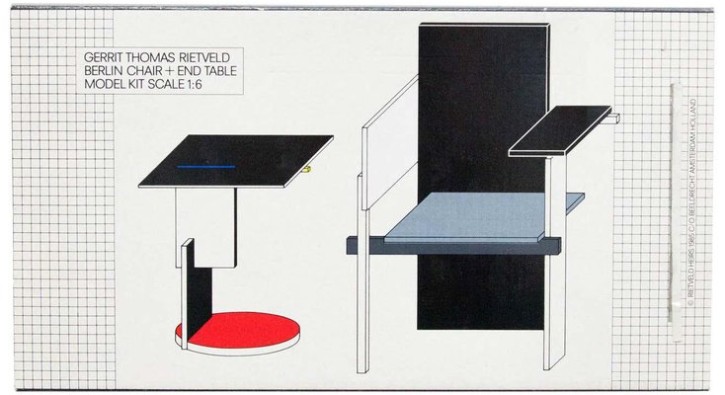 Gerrit Thomas Rietveld - Berlin Chair + End Table Model Kit Scale 1:6