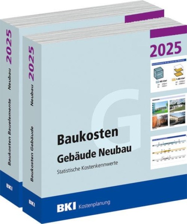 BKI Baukosten Neubau 2025 - Gebäude + Bauelemente Neubau (Teil 1-2) 