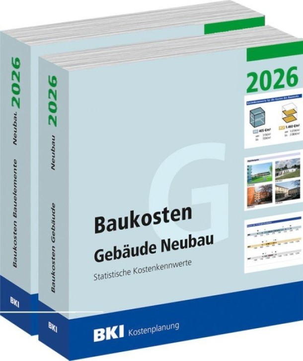 BKI Baukosten Neubau 2026 - Gebäude + Bauelemente Neubau (Teil 1-2)
