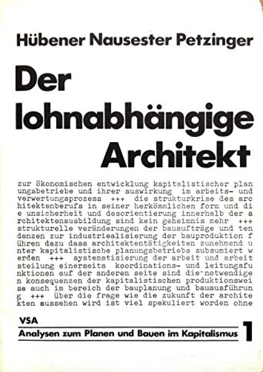 Der lohnabhängige Architekt