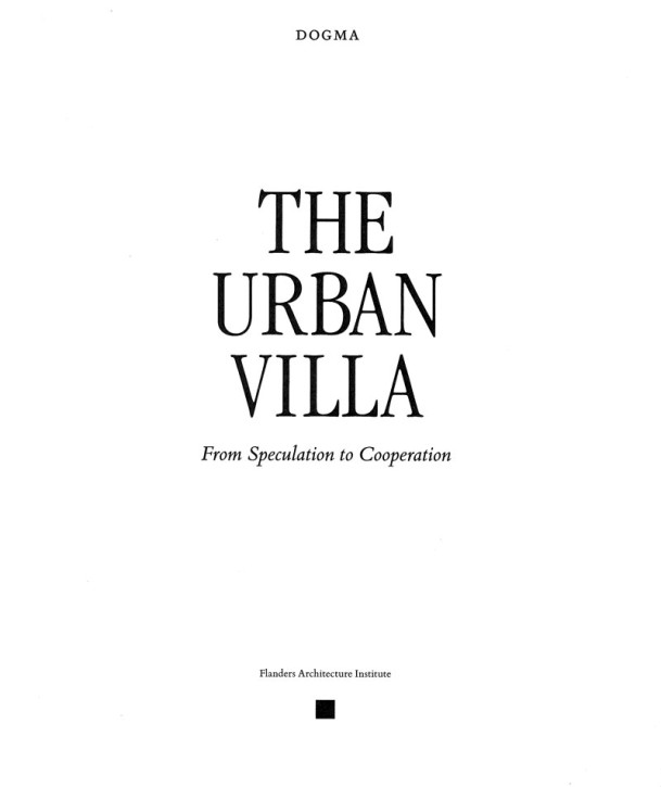 The Urban Villa - From Speculation to Cooperation